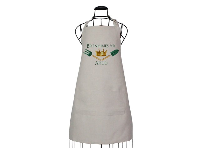 linen style brenhines yr ardd garden apron for gardening 